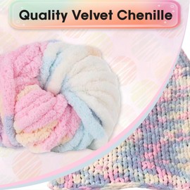 Chunky Yarn for Crochet, 250g*2 Thick Yarn for Crochet, 2cm Width Soft Thick Yarn for Yarn Projects Making Handmade Bags Hats Blankets Pillow Cushion Cat Dog Bed(27m)