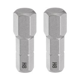 HARFINGTON 2pcs H8 Hex Screwdriver Bit 1/4" Hex Shank 25mm/1" Length Magnetic Hexagon Head S2 Steel Screw Driver Bit