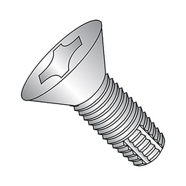 18-8 Stainless Steel Thread Cutting Screw, Plain Finish, 82 Degree Flat Head, Phillips Drive, Type F, #10-24 Thread Size, 1-1/2" Length (Pack of 25)