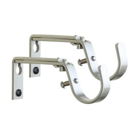 MERIVILLE Set of 2 Curtain Drapery Rod Bracket for 1-Inch Rod, Adjustable (Pewter)