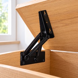 Heavy Duty Foldable Bracket Hinge for Cabinet Doors & Furniture – 80° Lift Support Hinge for Sofa Beds and Workbenches