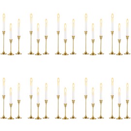 Set of 30 Gold Candle Holders for Candlesticks, Inweder Taper Candle Holders, Tall Metal Candlestick Holders for Table Centerpiece, Wedding, Home Decor, Dining, Party, Fits 3/4 inch Thick Candles