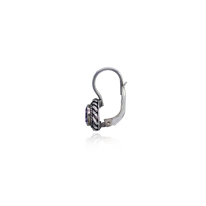 Arete de Gota de Plata de Ley con Imitación de