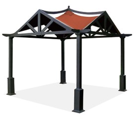 SCOCANOPY Replacement Top Fit for Lowe's Allen Roth 10X10 Ft Gazebo Model #GF-12S039B / GF-9A037X,(Rust Red)