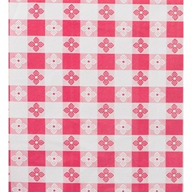 Yourtablecloth Checkered Vinyl Tablecloth with Flannel Backing for Restaurants, Picnics, Bistros, Indoor and Outdoor Dining (Red and White, 52x52 Square)