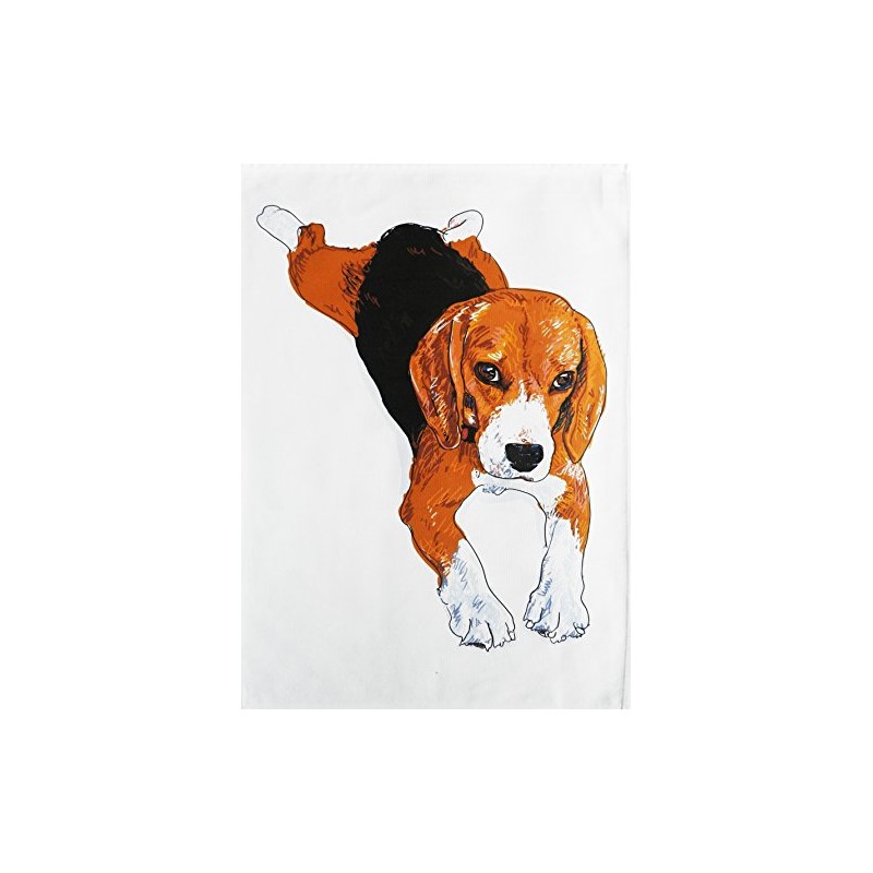 Half a Donkey The Beagle Large Cotton Tea Towel with