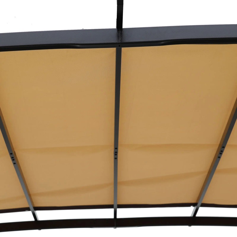 Khaki 12x9 Ft Curved Outdoor Pergola Canopy Cover Durable Weatherproof