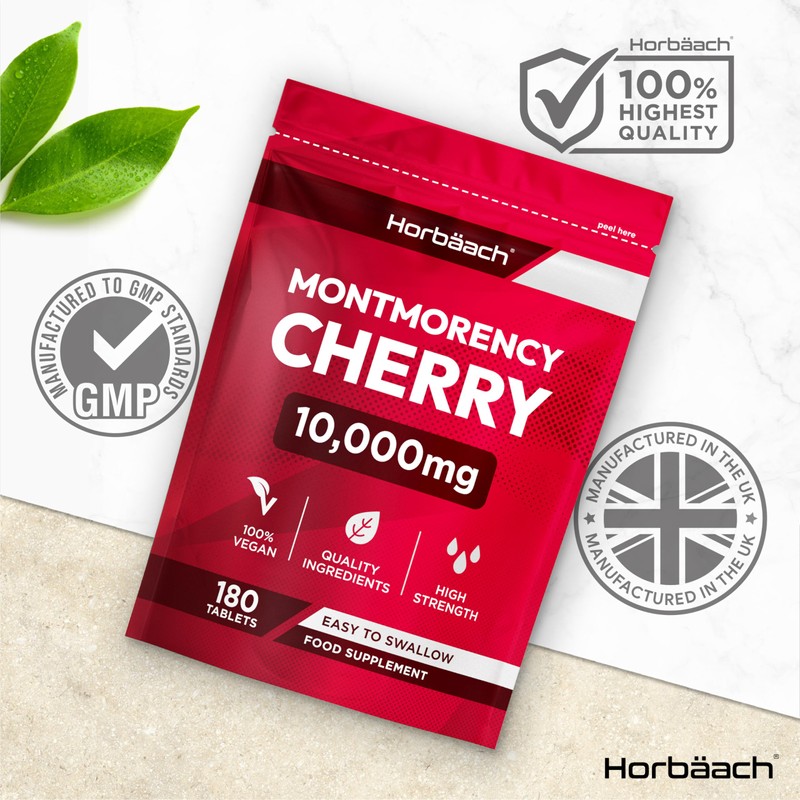 Montmorency Cherry Tablets 10000mg | 180 Tart Cherry Active Pills