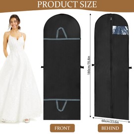 Clothes Bag Long 180 x 60 cm, Foldable Garment Bags with Zips, Durable and Mothproof, Dustproof for Dresses, Coats, PEVA