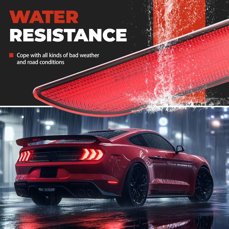 HECASA Side Marker Light Compatible with 2015-2023 Ford Mustang Rear