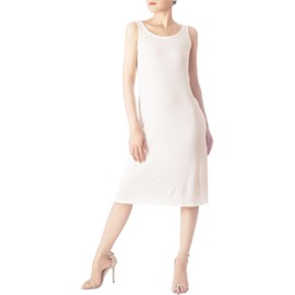 iB-iP Women's Modal Knee-Length Comfortable Straight Underdress, White