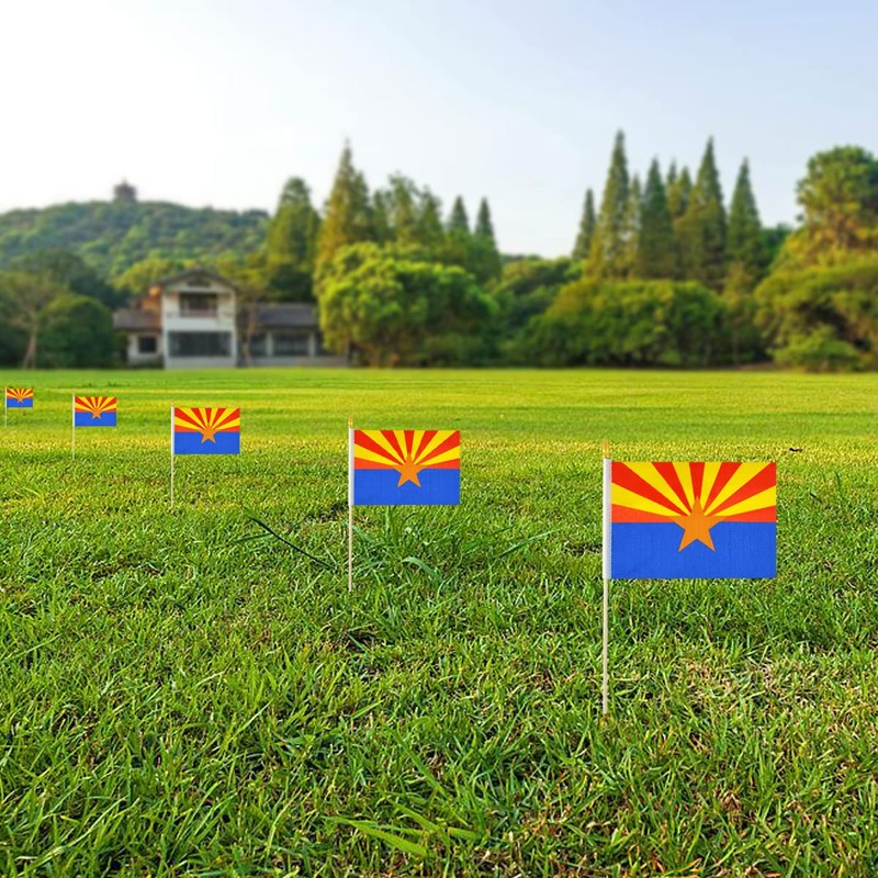 Newperlite Arizona Stick Flag Small Mini Hand Held Flags -