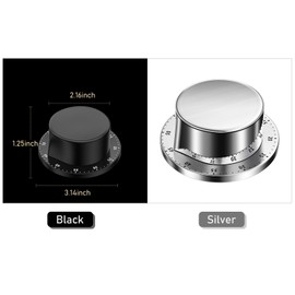 Kitchen Timer No Batteries Required Timer Manual Stainless Steel Mechanical Rotating Alarm Magnetic Backing Time Management Timer 60 Minutes Count Down Workout Timer
