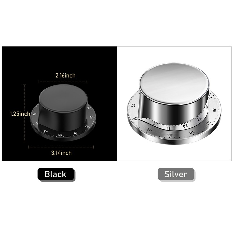 Kitchen Timer No Batteries Required Timer Manual Stainless Steel Mechanical
