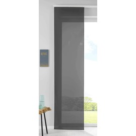 Gardinenbox 85589N Sliding Curtain Panel Curtain Voile H x W 245 x 60 cm Grey Complete with Panel Carrier Weight Bar