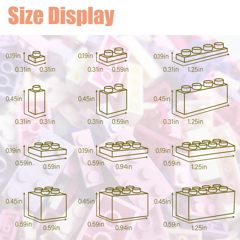1800Pcs Building Bricks, Classic Bulk Small Blocks, Classic Building Bricks