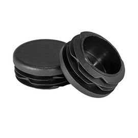 Prescott Plastics 1.25" Inch Round Plastic Plug Insert (4 Pack), Black End Cap for Metal Tubing, Fence, Glide Insert for Pipe Post, Chairs and Furnitures
