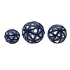 Elements Decorative Ceramic Cutout Spheres, Blue, Set of 3, 4,