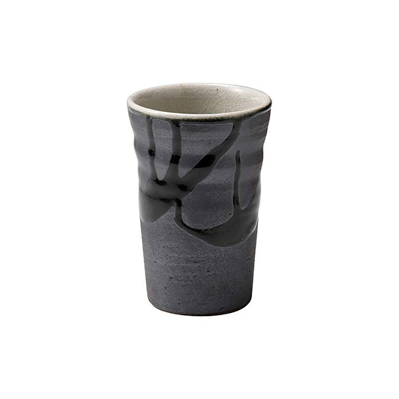 Shigaraki Ware Hechimon Free Cup Black Glaze Sink