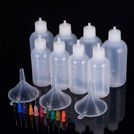 BENECREAT 8pcs 50/100ml Needle Tip Bottles Multi-Purpose Precision Applicator Bottle Set Colorful Needle Tips DIY Art Handmade