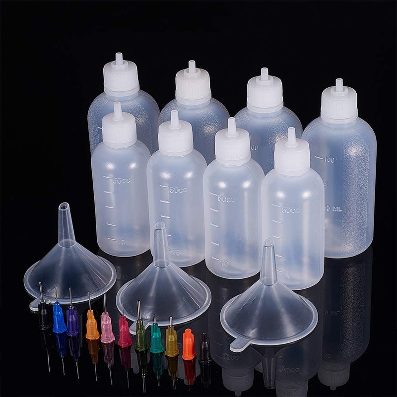 BENECREAT 8pcs 50/100ml Needle Tip Bottles Multi-Purpose Precision Applicator Bottle