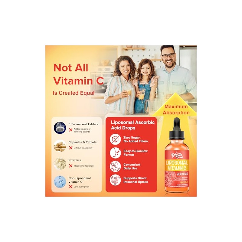 Liposomal Vitamin C 2000 mg Liquid Supplement with Ascorbic Acid,(4