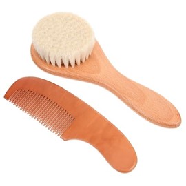 1 Set Hair Brush and Comb Set Newborn Wool Brush Bath Scrubber Lightweight Handheld Set for Gentle Scalp Massage Care for Showers
