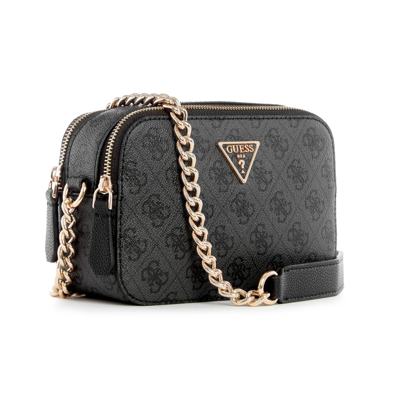 GUESS Damen Noelle Crossbody CAM Handbag, Coal Logo
