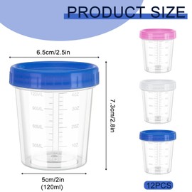 lbxtswpl Small Food Containers with Lids, 12 PCS Salad Dressing Container to Go, 4oz/120ml Reusable Plastic Food Container with Lids for Sause Foods Yogurt(3 Colors)
