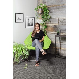 Zenithen Limited Portable Hexagon Folding Metal Framed Dish Chair, Perfect for Dorm Rooms, Reading, Studying, Bedrooms, Gaming, and Living Rooms (Pack of 1, Light Green)