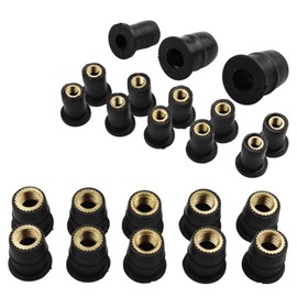 10 x M4/M5/M6 Motorcycle Windscreen Nuts, Rubber Nuts, Motorcycle Windscreen Screw Mounting Nuts, Windshields, Shaft Nut (Straight Cylinder, M4)