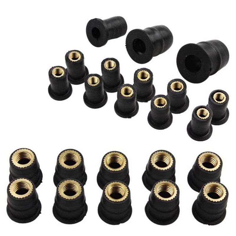 10 x M4/M5/M6 Motorcycle Windscreen Nuts, Rubber Nuts, Motorcycle Windscreen