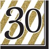 Creative Meilenstein-Papierservietten, Schwarz-und-Gold, Packung mit 16 Stück, schwarz / gold, One