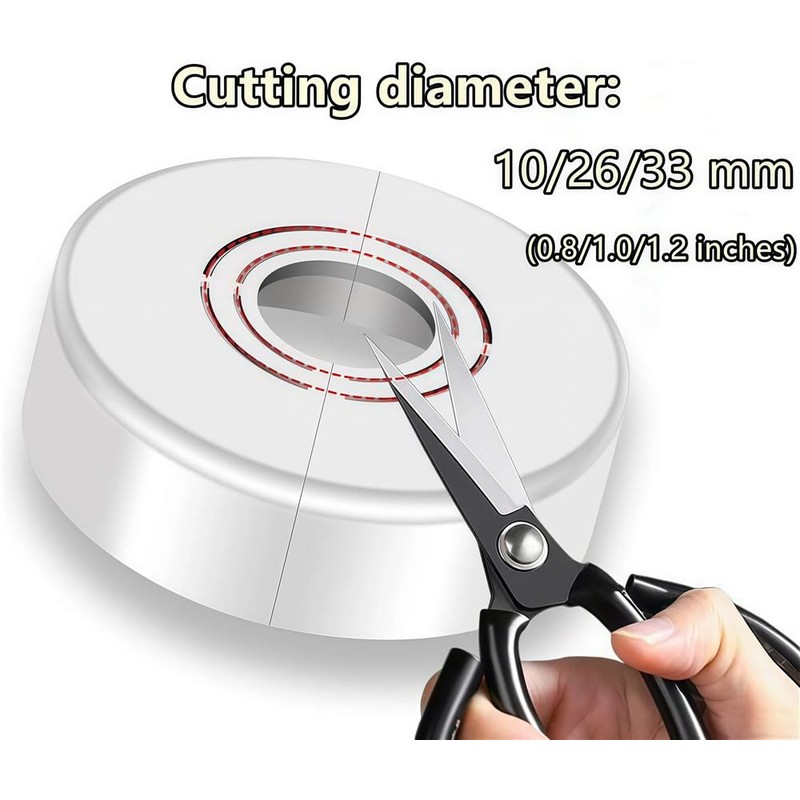 cuttable Wall Split Flange, Split ABS Lightweight Escutcheon Cover Plate,Chrome,for