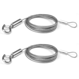 2 Pack Adjustable Picture Hanging Wire Kit, 6.5ft x 1/16 inches Stainless Steel Heavy Duty Frame Wire Hanger Hanging Rope with Loop and Hook for Picture, Light/Lamp, Mirror, Hold Up to 44lb / 20kg