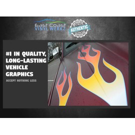 Flame Decals - Stars & Stripes - 6pc, Peterbilt, 389, 379, 359, 367, Mack, CH, CL, Granite, R, DM, RD, B, MHD, Kenworth, W900, T660, T680, T2000, W900L, T300, Hood Trim, Accent
