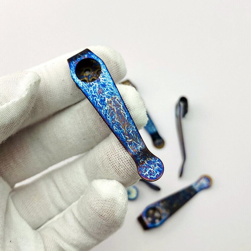 2PCS Titanium Pocket Back Clip Replacement Fit for Spyderco Paramilitary