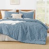 Litanika King Comforter Set Grayish Blue, 3 Pieces Lightweight Tufted