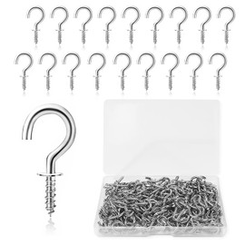 soodyoow Pack of 110 Small Screw Hooks, 1/2 Inch Hook Screw, Mini Hooks for Screws, Screw-in Hooks for Wood, Tea Cups, Keys, Hanging Plants, Art Decorations (Silver)