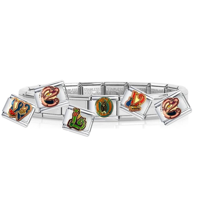 Quiges 9 mm Italian Style Charm Module Stainless Steel Dog