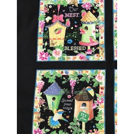 Quilting Treasures Beautiful Birdhouse Picture patches cotton Fabric  Panel by  Quilting Treasures