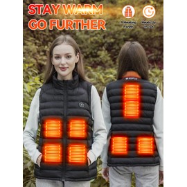 KOPLO Heated Vest Women, 14400mAh Battery Pack with Lightweight Rechargeable Electric Heating Vest(XX-Large)