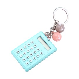 Cute Key Chain, Candy Color Calculator Key Ring Chain, Cute Mini Bag Decor for Kids Women Gift, PVC Mini Calculator Keyring 5.5 X 4 X 0.7 Cm (Green)