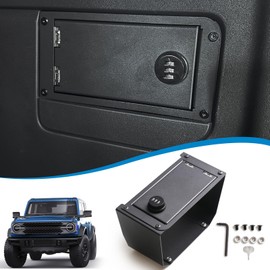 JHD-TOGO Rear Trunk Storage Lock Box with Digit Combo, Trunk Locking Safe Box Gun Armrest Safe Lockbox Storage Box Compatible with 2021+ Ford Bronco 2/4Door