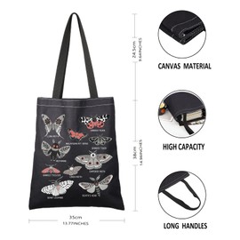 G2TUP Winged Beauty Lover Gift Moth Type Tote Bag Nocturnal Charm Handbag Insect Enthusiast Gift Moth Lover Gifts (Moth Type TB)