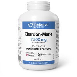 Preferred Nutrition® Milk Thistle 7500 mg of Raw Herb, 180 Softgels, 30:1 Extract, HIGH POTENCY, Supports Liver Function, Canadian Company