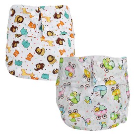 ReUseLife 2 Pieces Adjustable Washable Reusable Cloth Incontinence Underwears for Women and Men,Adult Cloth Diaper,Snap Closure,Waist 27-39 Inches