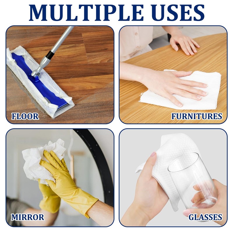 Uoxmiy 60 Pcs Disposable Dusting Cloths, Dry Sweeping Cloths Pads