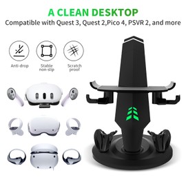 G-STORY Charging Dock for Meta Quest 3 Headset Controllers, VR Charging Station for Meta Quest 2 Fast Charging Meta Quest Pro Accessories