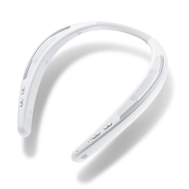 Mongeese Japanese Voice Guide Neck Speaker, Bluetooth 5.0, Wireless, Wearable Neck Speaker, 3.1 oz (88 g), Lightweight, Over the Neck Speaker, For TVs, Hands-free Calling, Sports, Zoom/Skype Compatible, Waterproof for Life (white)